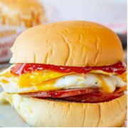 Beef Bacon &amp; Egg Roll Burger